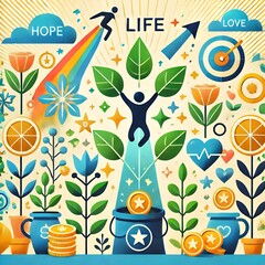 LIFEの楽しそうなイラスト