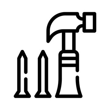 black hammer nails construction tools clip art preview