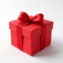 Obraz premium A red gift box with a bow, on a white background