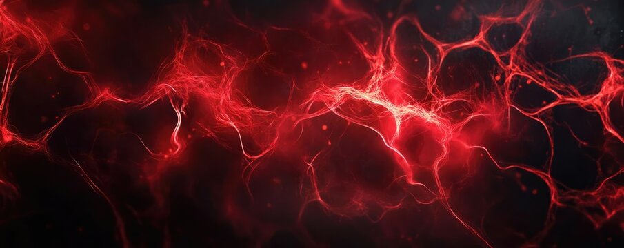 A vibrant abstract depiction of red energy waves, creating a dynamic and captivating visual experience for various creative projects.