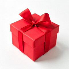 Obraz premium A red gift box with a bow, on a white background