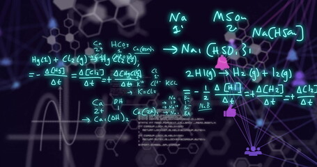 Image of scientific data processing over dark background