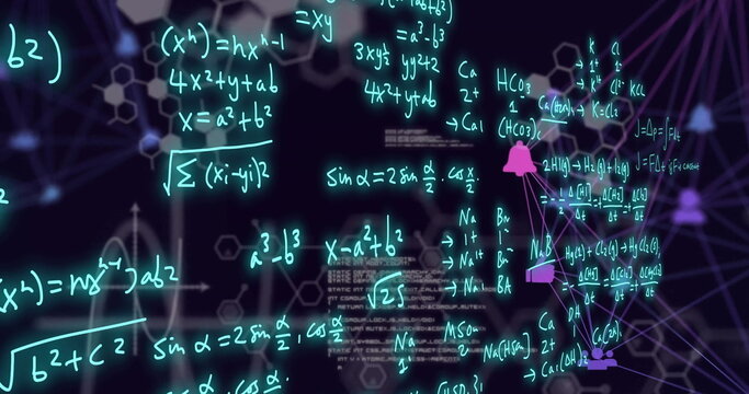 Image of scientific data processing over dark background