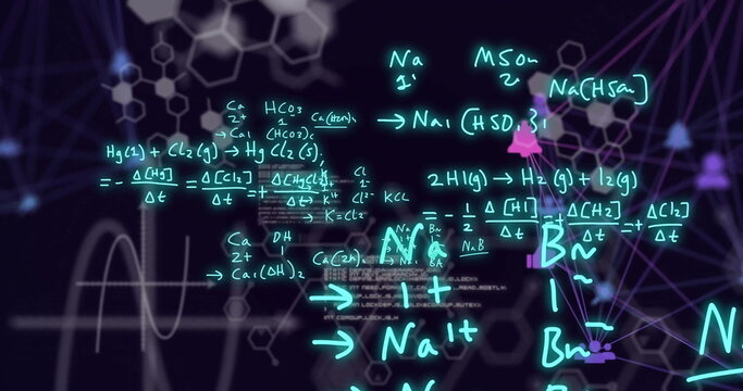 Image of scientific data processing over dark background