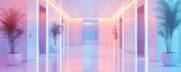 Modern colorful Elevator doors of office or hotel hallway, Lobby interior, corridor in house with lift,Black elegant lift for passenger or cargo elevators,copy space.