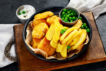  British traditional fish and potato chips