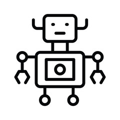 Fototapeta premium Simplified robot design symbolizing AI and robotics technology