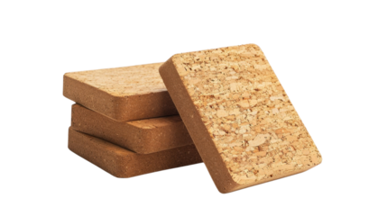 Cork yoga blocks on white background