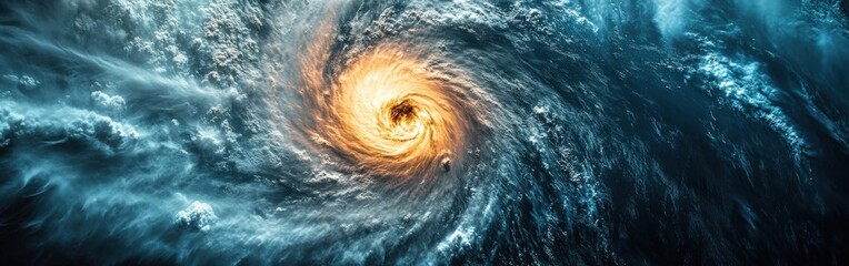 Fototapeta premium Hurricane Formation Seen from Satellite, Aerial Weather View