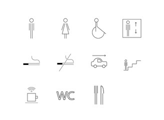 カフェ＆公共施設ピクトグラムアイコンセット