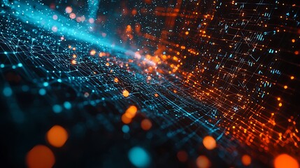 Futuristic big data technology visualized through abstract generative AI imagery.