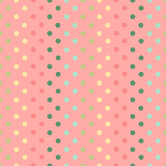 Seamless polka dots, hand drawn design, fabric pattern, retro, soft colors