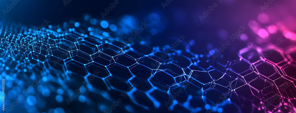 Aufkleber futuristic hexagon abstract background. analysis and automation of data on artificial intelligence. 