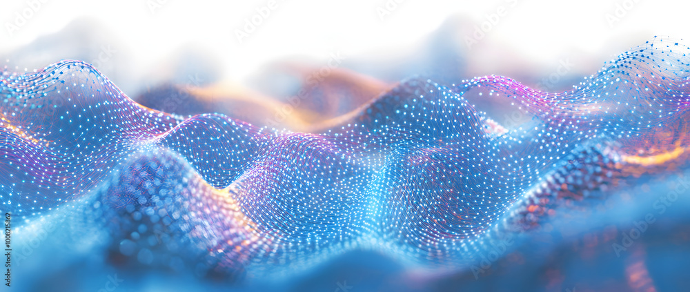 Poster abstract digital background. network connection structure. big data. futuristic abstract wave. 3d re