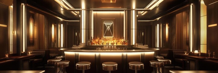 Stylish and modern bar interior with warm lighting, sleek furniture, and an inviting atmosphere for social gatherings.
