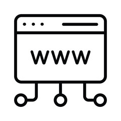 Trendy icon of web address, world wide web