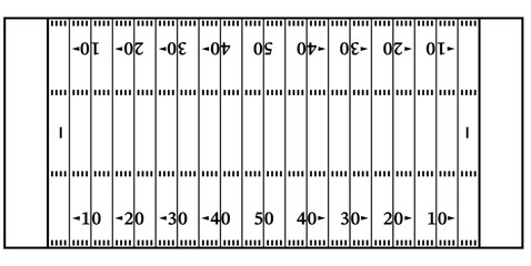 American Football Field Outline Illustration Isolated on White Background