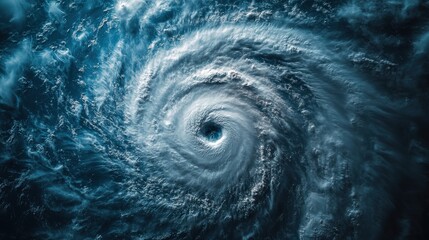 Hurricane Formation Seen from Satellite, Aerial Weather View