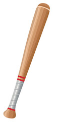 Baseball Bat Illustration Isolated on White Background