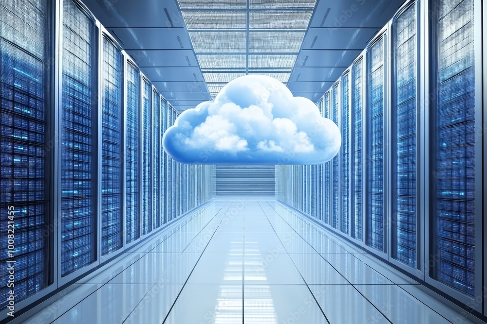 Poster global cloud data storage.