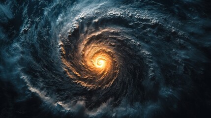 Hurricane Formation Seen from Satellite, Aerial Weather View