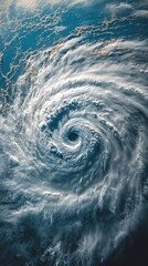 Hurricane Formation Seen from Satellite, Aerial Weather View