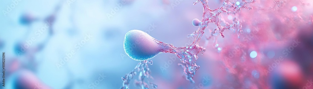 Poster abstract representation of molecular structures with vibrant colors illustrating connections and int