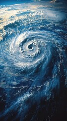 Hurricane Formation Seen from Satellite, Aerial Weather View