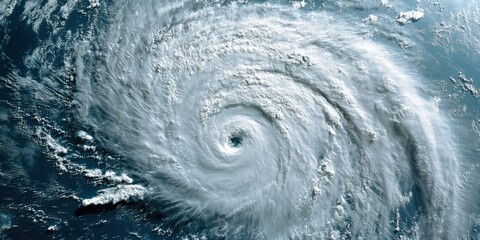 Hurricane Formation Seen from Satellite, Aerial Weather View