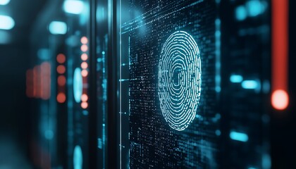 Biometric and encryption technologies ensuring secure access in professional IT settings.