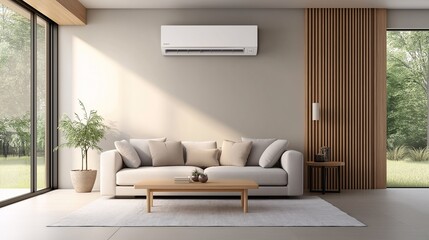 Modern Living Room with Air Conditioning and Natural Light