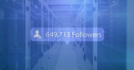 Image of social media data processing over computer servers