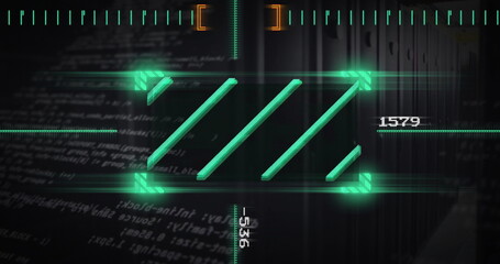 Image of data processing with scope scanning over server room