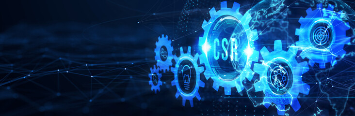 CSR abbreviation, modern technology concept. Business, Technology, Internet and network concept. 3d illustration