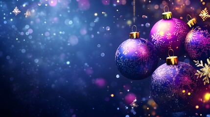 Fototapeta premium Colorful Christmas ornaments with a festive background.