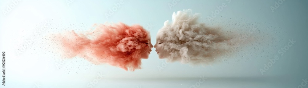 Aufkleber colorful powder explosions creating abstract patterns on a light background.