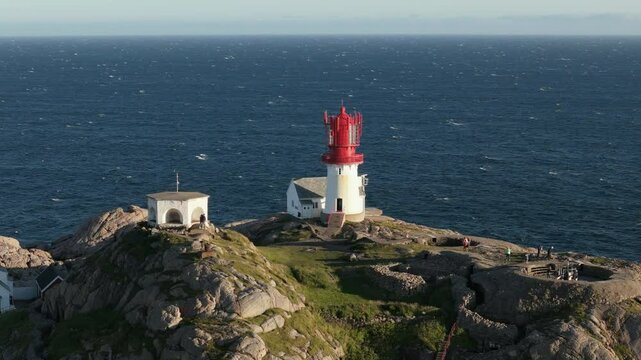 Lidesnes lighthouse Norway aerial view