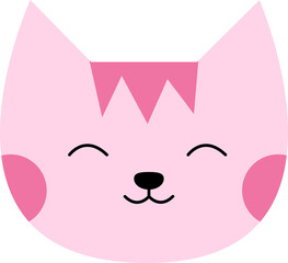 Cat face character cartoon for sticker, doodle, kid and element