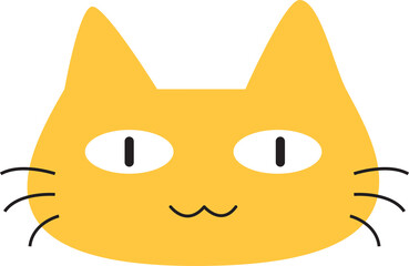 Cat face character cartoon for sticker, doodle, kid and element