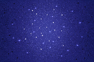 Realistic vector black blue background. Shiny dark horizontal backdrop. Luxury banner template. Outer space with stars
