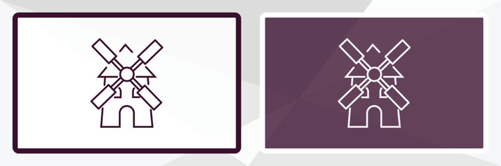 flour mill outline icon. Linear vector from farming and gardening concept. Thin line white and black flour mill icon isolated on white and dark background