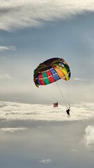 parasail in the blue sky