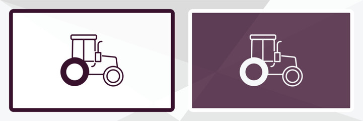 tractor outline icon. Linear vector from farming and gardening concept. Thin line white and black tractor icon isolated on white and dark background