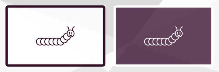 caterpillar outline icon. Linear vector from farming and gardening concept. Thin line white and black caterpillar icon isolated on white and dark background