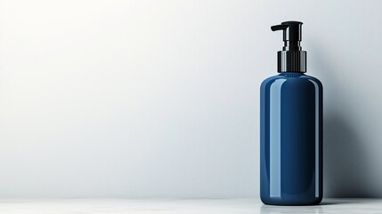 Fototapeta premium Minimalist Blue Bottle on a Clean Surface