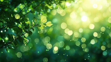 Fototapeta premium Graphic green bokeh