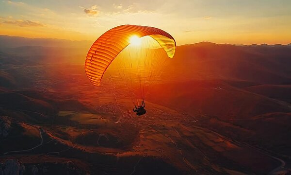 Paragliding at Sunset