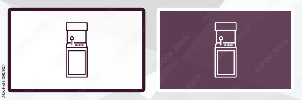 Poster arcade game outline icon. linear vector from entertainment concept. thin line white and black arcade