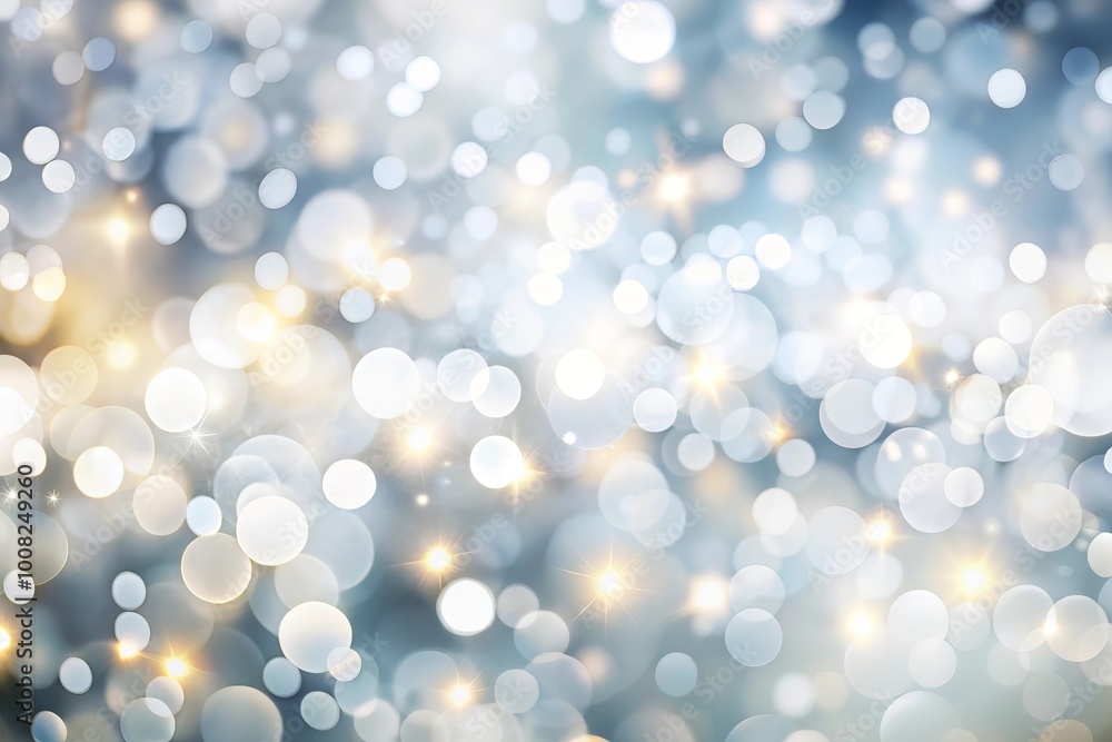 Poster abstract white bokeh background with blurred light. generative ai.