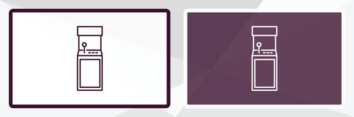 arcade game outline icon. Linear vector from entertainment concept. Thin line white and black arcade game icon isolated on white and dark background